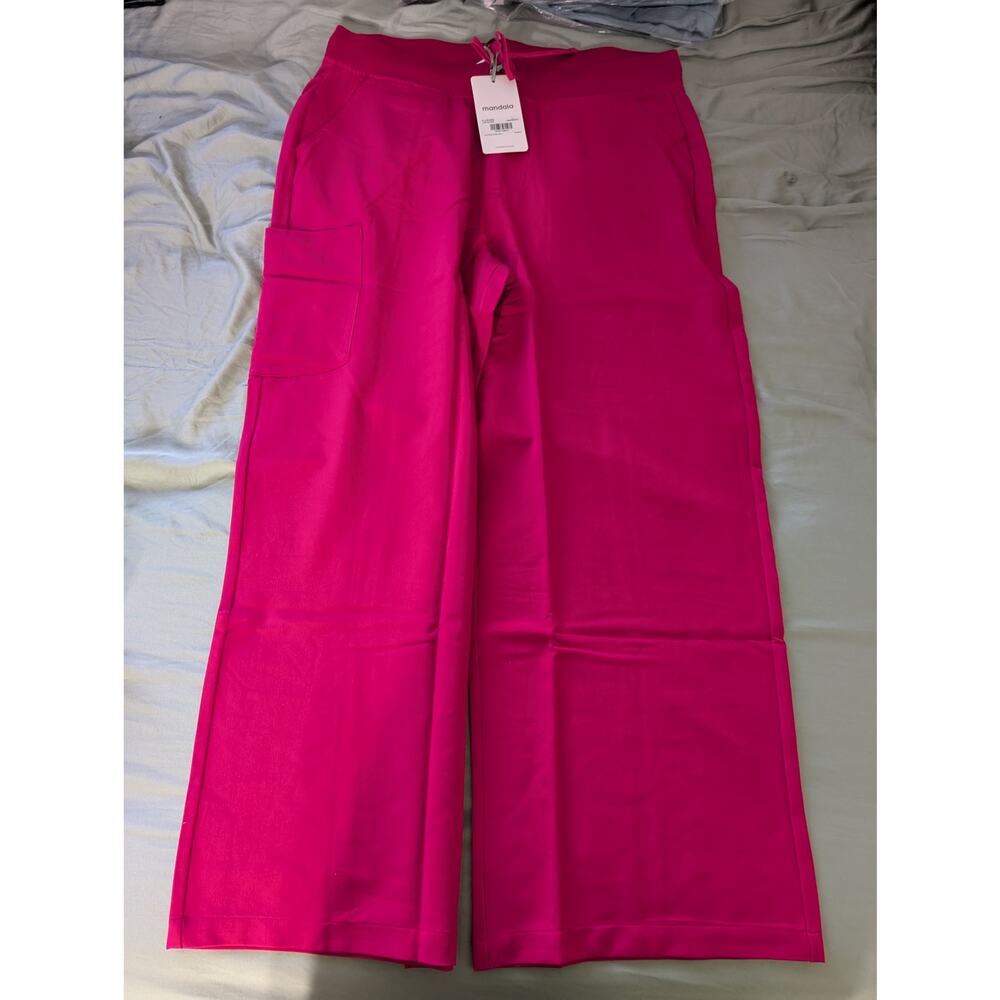 Mandala Women's High Waisted Wide Leg  Raspberry - Size L